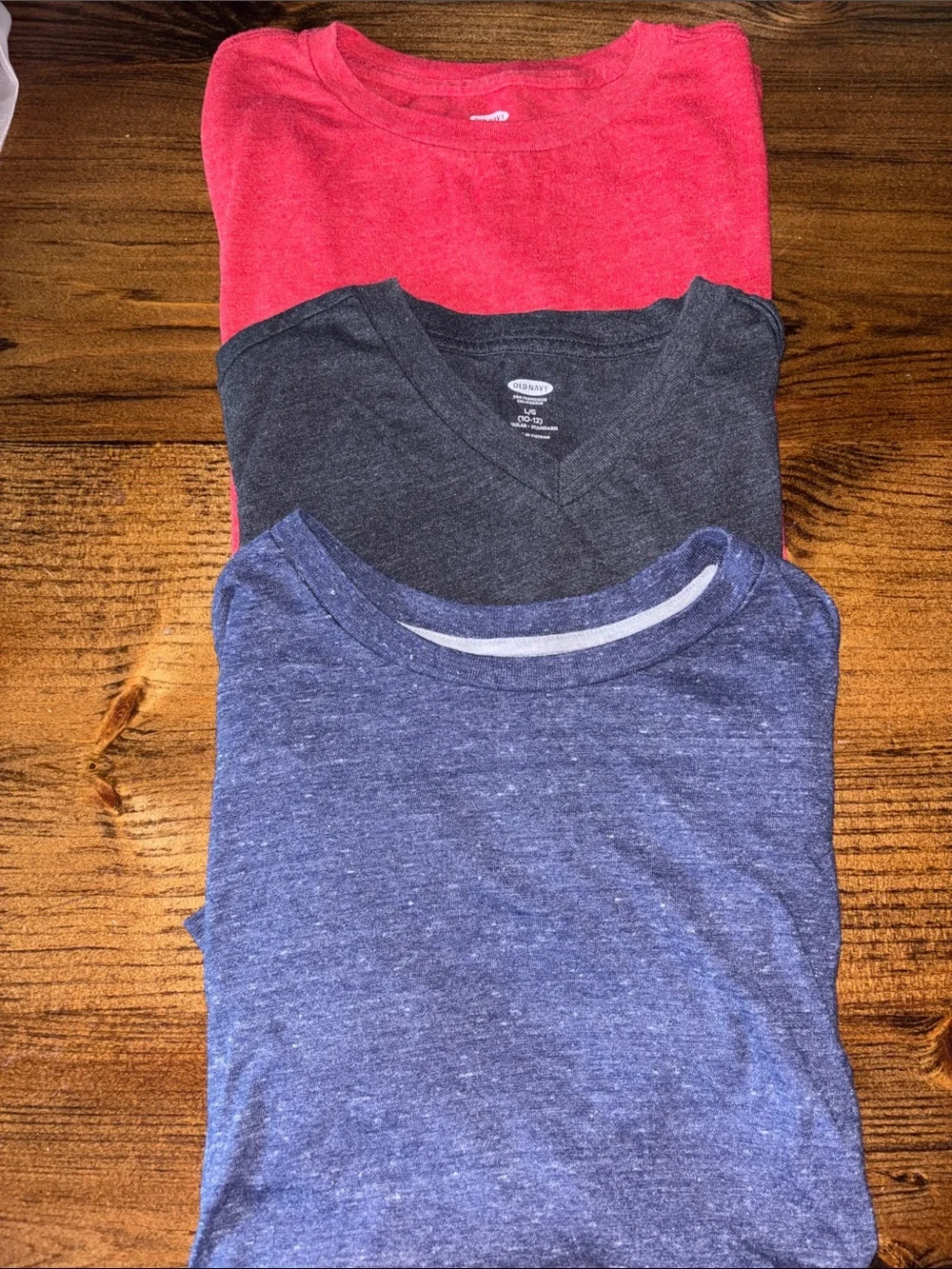 Old Navy Red Gray Blue Layering Tees Short & Long Sleeve 10 12